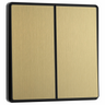 BG Evolve Satin Brass 2 Gang 2-Way 20A Edge to Edge Rocker Light Switch | PCDSB42EB by British General (BG-PCDSB42EB)
