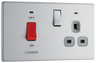 BG Electrical FBS70G Nexus Screwless Flat-Plate Switched Socket Cooker Unit Brushed Steel Grey Insert 45A by British General (BG-FBS70G-Shopify-SA_1)