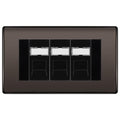 BG Nexus Black Nickel 3 Gang RJ45 Cat6 Data Socket Outlet Black Inserts