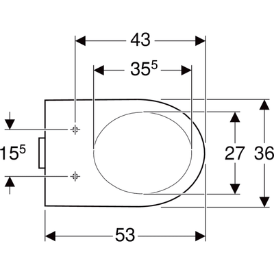 Geberit Selnova 355mm Back To Wall Pan - 501.043.00.6 by Geberit (Geberit-501.043.00.6)