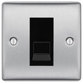 BG Nexus Brushed Steel Single RJ11 Telephone Socket NBSRJ111 - Black Insert