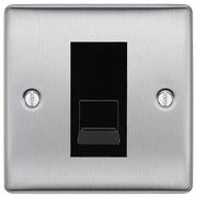 BG Nexus Brushed Steel Single RJ11 Telephone Socket NBSRJ111 - Black Insert by British General (BG-NBSRJ111B)