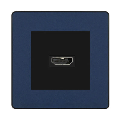 BG Evolve Matt Blue PCDDBHDMI1B 1 Gang Single HDMI Socket by British General (BG-PCDDBEMS2B+EMHDMIB)