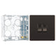 BG Screwless Black Nickel 20A 16AX 2 Way Double Light Switch FBN42 with 35mm Steel Back Box