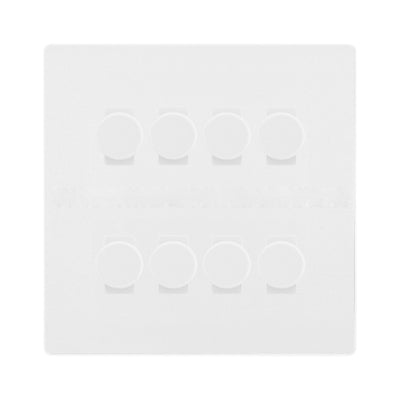 BG Evolve Pearlescent White 8 Gang Trailing Edge LED Dimmer Light Switch 2 Way Custom Switch by British General (Evolve-PW-CUSTOM-8GANG-8xDIMMER-2WAY)