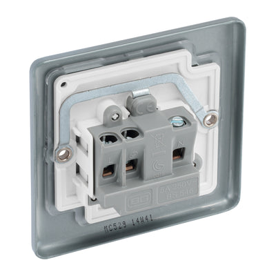 BG MC529 Metal Clad | 1 Gang 5A Unswitched Round Pin Socket by British General (BG-MC529)