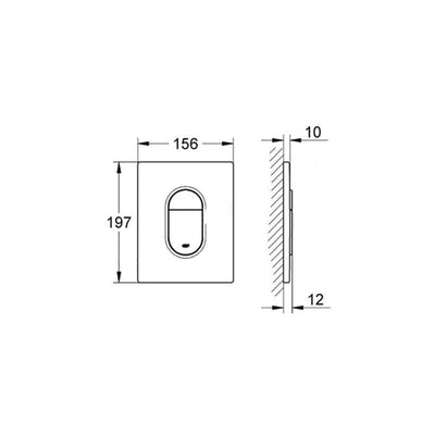 Grohe ARENA Cosmopolitan WC Wall Plate; Chrome - 38844000 by Grohe (Grohe-38844000)