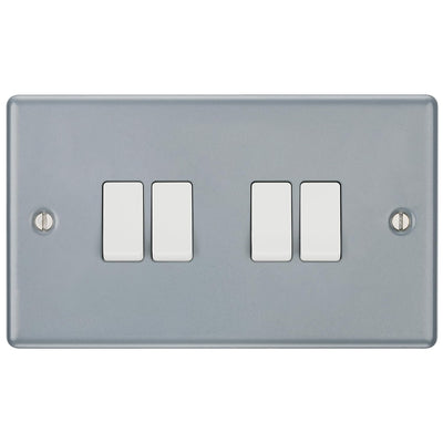 BG MC544 Metal Clad 20A 16AX 2 Way Quadruple Light Switch by British General (BG-MC544)