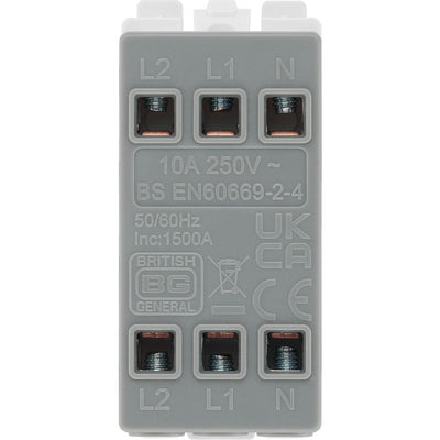 BG RPC15 Nexus Grid Polished Chrome 10A 3 Pole Fan Isolator Switch Module
