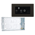 BG Screwless Black Nickel TV/FM Satellite Telephone Triplex Socket FBN68 with 25mm Steel Back Box