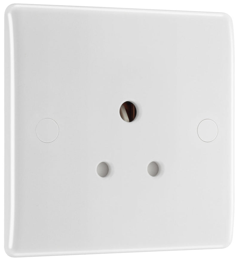 BG 829 Moulded Round Edge | White | 1 Gang 5A Unswitched Round Pin Socket
