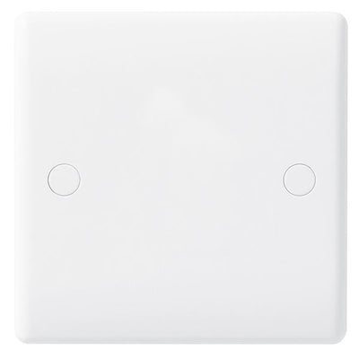BG 894 Moulded Round Edge | White | 1 Gang Blank Plate by British General (BG-894)