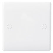 BG 894 Moulded Round Edge | White | 1 Gang Blank Plate by British General (BG-894)