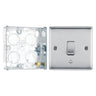 BG Nexus Brushed Steel 10AX Bell Push Switch NBS14 with 25mm Steel Back Box by British General (BG-NBS14+HGS02)