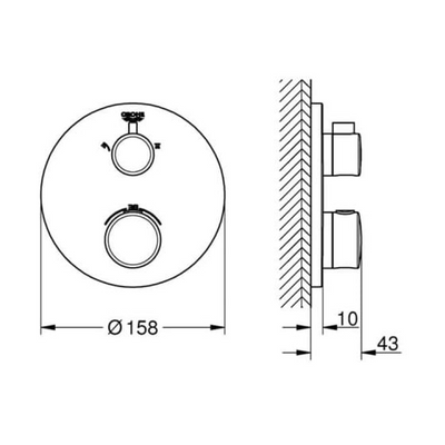 Grohe Grohtherm Aquadimmer Bath/Shower Mixer - Chrome - 24077000