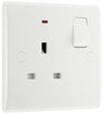 BG 825 Moulded Round Edge | White | 1 Gang 13A 1 Pole Neon Switched Socket by British General (BG-825)