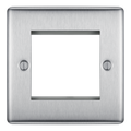 BG Electrical NBSEMS2 Euro Module Nexus Metal 2 Module Square Front Plate Brushed Steel