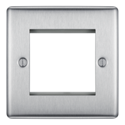 BG Electrical NBSEMS2 Euro Module Nexus Metal 2 Module Square Front Plate Brushed Steel by British General (BG-NBSEMS2-Shopify-SA_1)