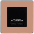 BG Evolve Polished Copper Dual USB Charger 3.1A Output Socket - Black Insert