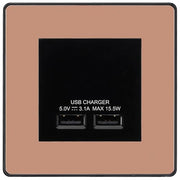 BG Evolve Polished Copper Dual USB Charger 3.1A Output Socket - Black Insert by British General (BG-PCDCPEMS2B+EMUSB3B)