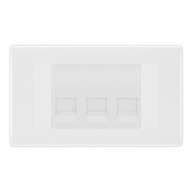 BG White Moulded 3 Gang Master Telephone Socket – White Insert