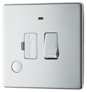 BG Electrical FPC53 Nexus Screwless Flat-Plate Switched Fused Connection Spur Unit Flex Outlet Polished Chrome Neon 13A by British General (BG-FPC53-Shopify-SA_1)