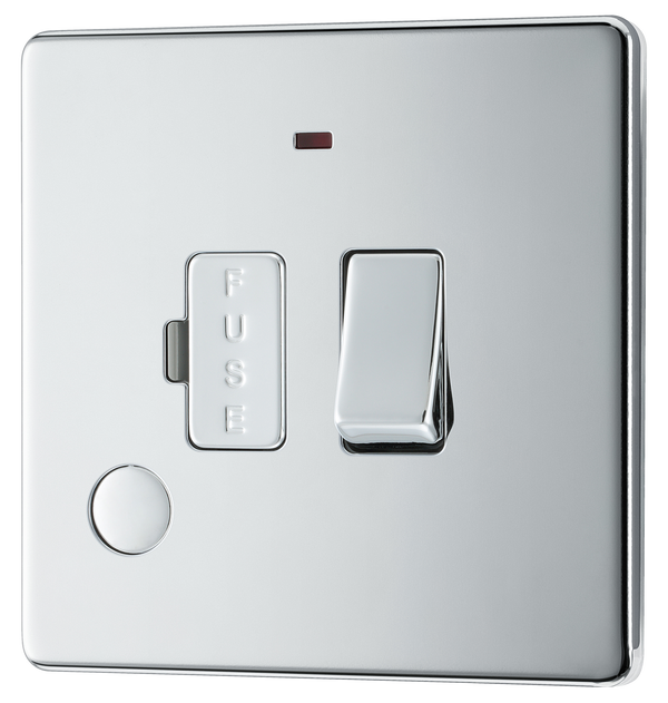 FPC53 Front - This 13A fused and switched connection unit with power indicator from British General provides an outlet from the mains containing the fuse ideal for spur circuits and hardwired appliances.