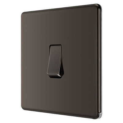 BG Screwless Black Nickel 20A 16AX Intermediate Light Switch FBN13 with 25mm Steel Back Box
