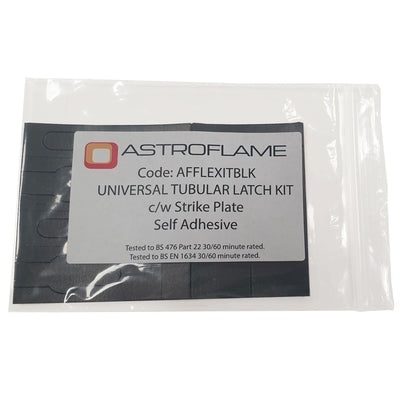 Astroflame Universal Tubular Latch Kit To Suit 64/76mm Backset C/W Strike Plate - Self Adhesive