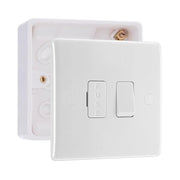BG Nexus 13A 2 Pole Switched Fused Connection Unit White & 32mm Pattress Back Box by British General (BG-850+891)