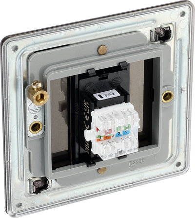  FBNRJ451 Back - This RJ45 ethernet socket from British General uses an IDC terminal connection and is ideal for home and office providing a networking outlet with ID window for identification.