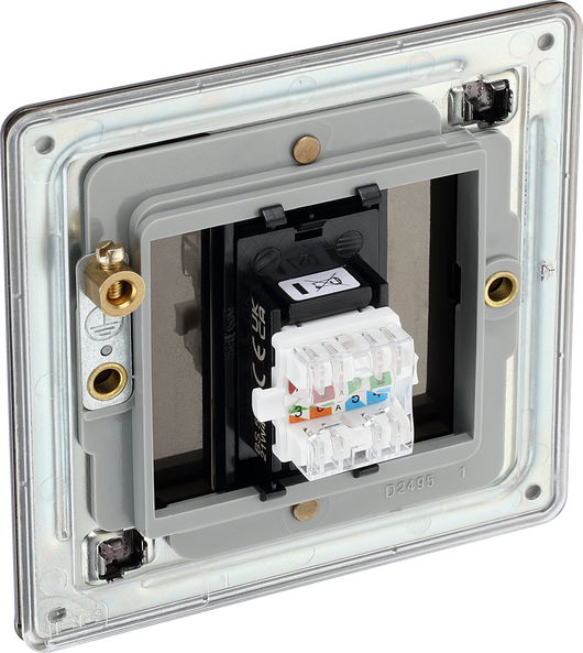  FBNRJ451 Back - This RJ45 ethernet socket from British General uses an IDC terminal connection and is ideal for home and office providing a networking outlet with ID window for identification.