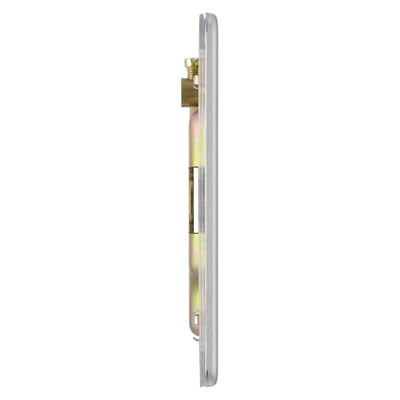 BG Screwless Brushed Steel Double Blank Plate FBS95 with 25mm Steel Back Box
