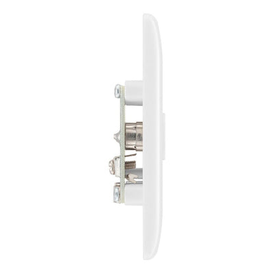 BG 861 Moulded Round Edge | White | 2 Gang Co-Axial TV Socket Outlet