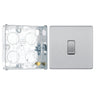 BG Screwless Brushed Steel 20A 16AX Intermediate Light Switch FBS13 with 25mm Steel Back Box by British General (BG-FBS13+HGS02)
