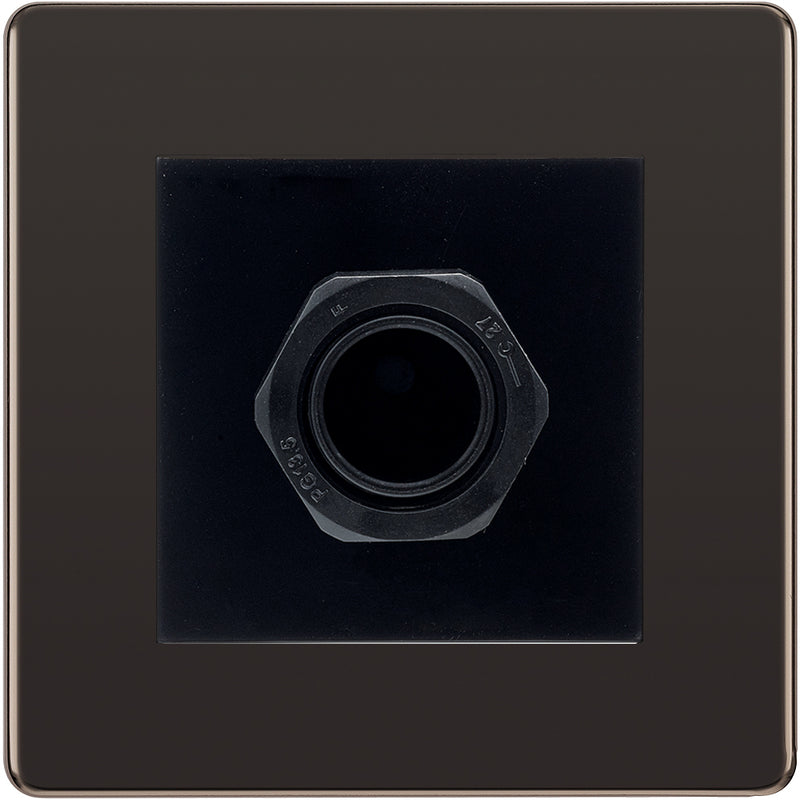 BG Screwless Black Nickel 45A Flex Outlet Euro Module | Black Insert
