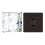 BG Screwless Black Nickel 20A 16AX Intermediate Light Switch FBN13 with 25mm Steel Back Box