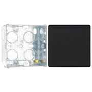BG Evolve Matt Black Intermediate Edge to Edge Rocker Switch PCDMB13EB with 35mm Steel Back Box