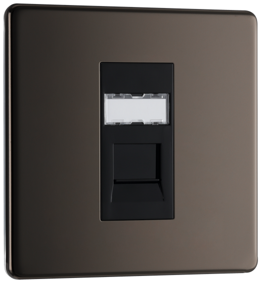  FBNRJ451 Front - This RJ45 ethernet socket from British General uses an IDC terminal connection and is ideal for home and office providing a networking outlet with ID window for identification.