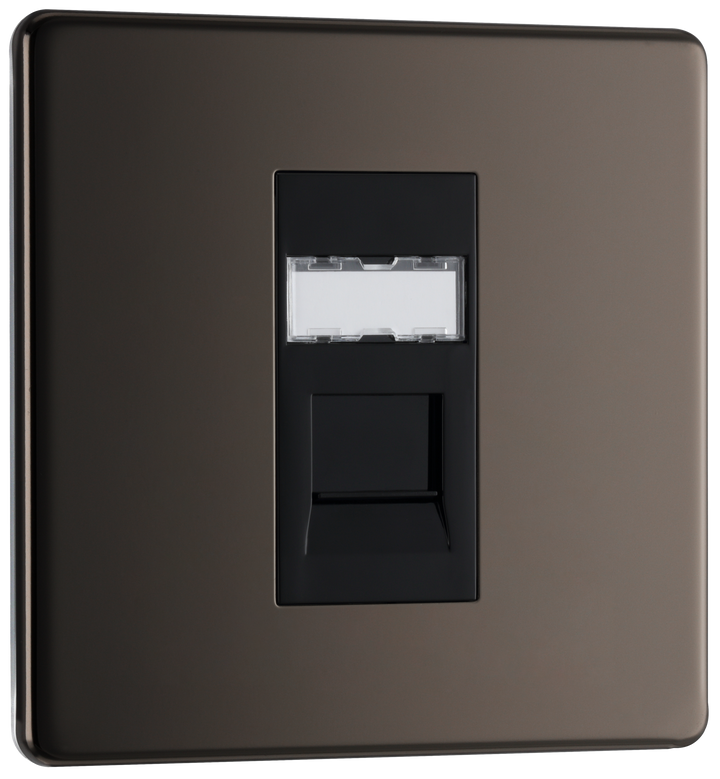  FBNRJ451 Front - This RJ45 ethernet socket from British General uses an IDC terminal connection and is ideal for home and office providing a networking outlet with ID window for identification.