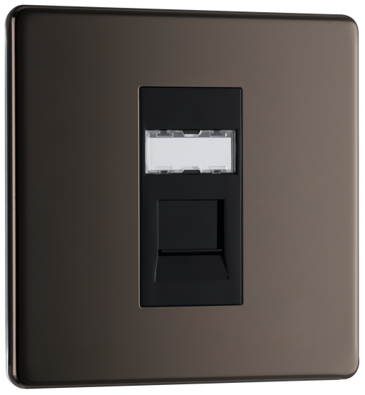  FBNRJ451 Front - This RJ45 ethernet socket from British General uses an IDC terminal connection and is ideal for home and office providing a networking outlet with ID window for identification.