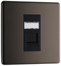 BG FBNRJ451 Nexus Screwless Flat-Plate Single RJ45 Data Outlet Black Nickel