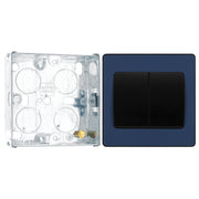 BG Evolve Matt Blue 2 Gang 20A 16AX 2 Way Wide Rocker Light Switch PCDDB42WB with 25mm Steel Back Box