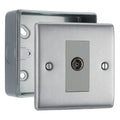 BG Nexus Brushed Steel Single Isolated Co-Axial Socket & Surface Pattress Back Box