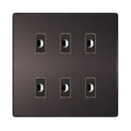 BG Nexus Screwless Black Nickel 6 Gang Flex Outlet Socket