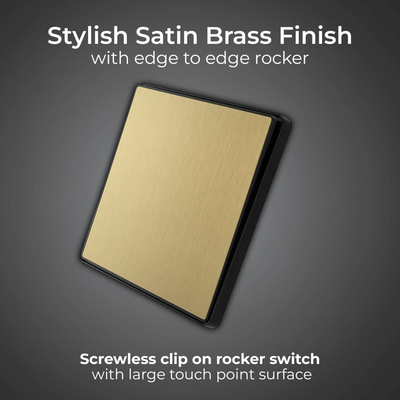 BG Evolve Satin Brass 1-Gang 2-Way 20A Edge to Edge Rocker Light Switch | PCDSB12EB by British General (BG-PCDSB12EB)