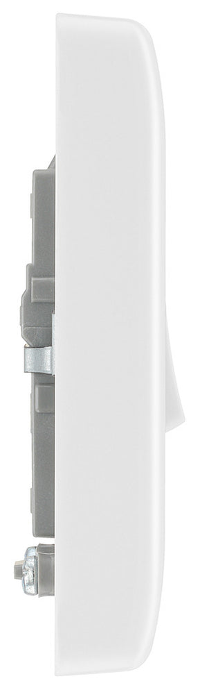 BG 833WH White Round Edge 20A DP Switch marked Water Heater + Neon + Cable Outlet by British General (BG-833WH)