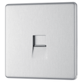BG Electrical FBSBTS1 Nexus Screwless Flat-Plate Single Slave Telephone Socket Brushed Steel