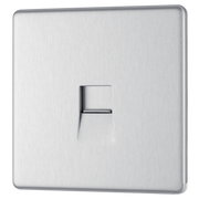 BG Electrical FBSBTS1 Nexus Screwless Flat-Plate Single Slave Telephone Socket Brushed Steel by British General (BG-FBSBTS1-Shopify-SA_1)