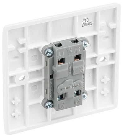 BG 813 Moulded Round Edge | White | 1 Gang 10AX Intermediate Plate Switch by British General (BG-813)